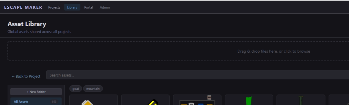 Upload dialog with drag-and-drop zone