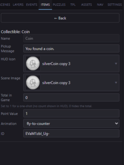 Property Panel showing Is Collectible toggle and Type options