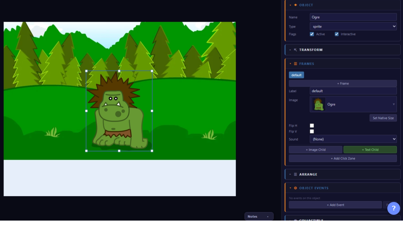 Canvas with new Sprite selected in blue outline, Property Panel showing Image field, Asset Panel open on left